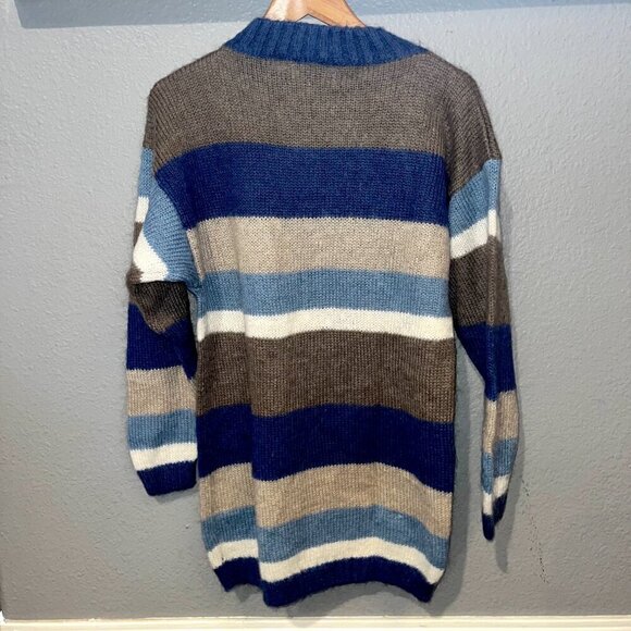 CHRISTOPHER & BANKS Mohair Blend Men's Pull-Over Sweater - Wide Rugby Stripes -M - Picture 4 of 11